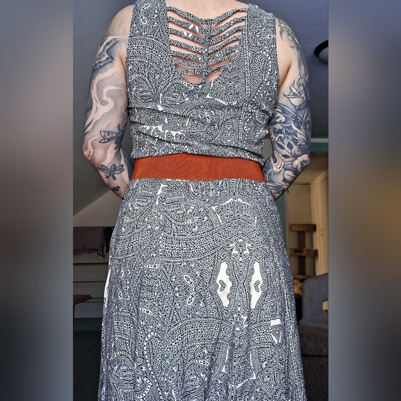 JBS 100% Rayon Boho Button Front Maxi Dress With Cutout Back - Picture 2 of 15